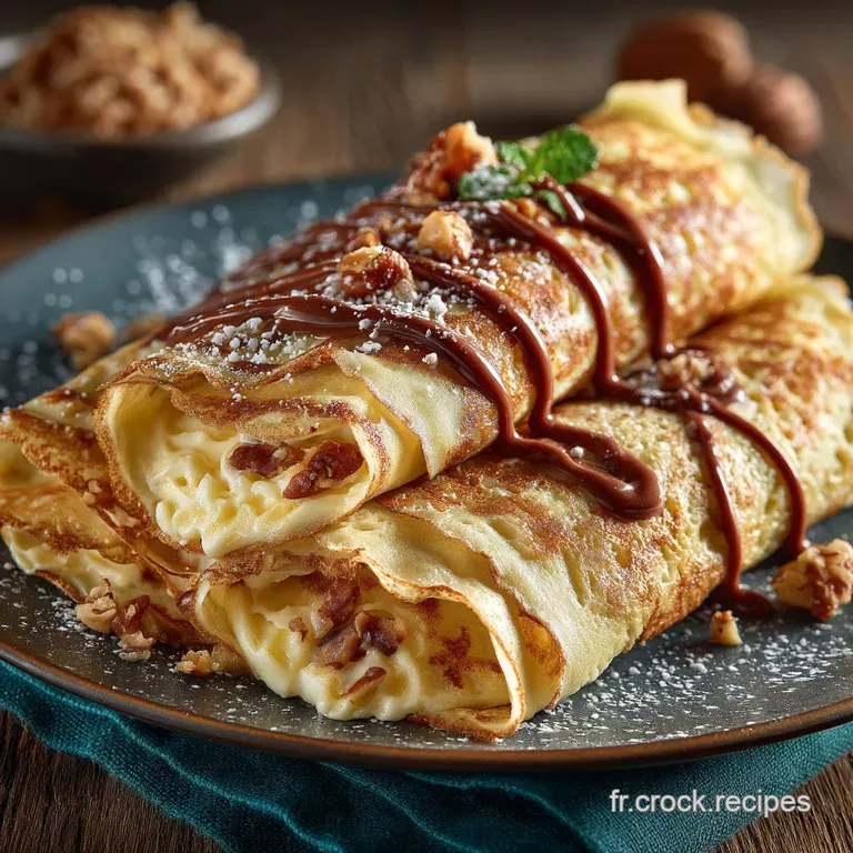 Cr&ecirc;pes Fines Au Rhum Et Pralin Maison Noisettes Amandes presentation