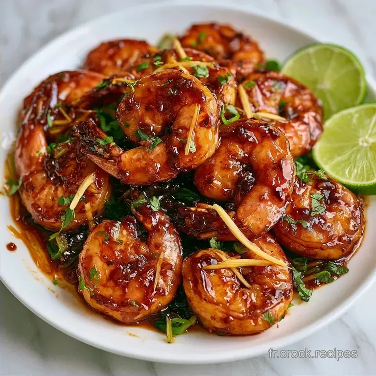 Recette Crevette Tha&iuml; Gingembre au Miel et Soja