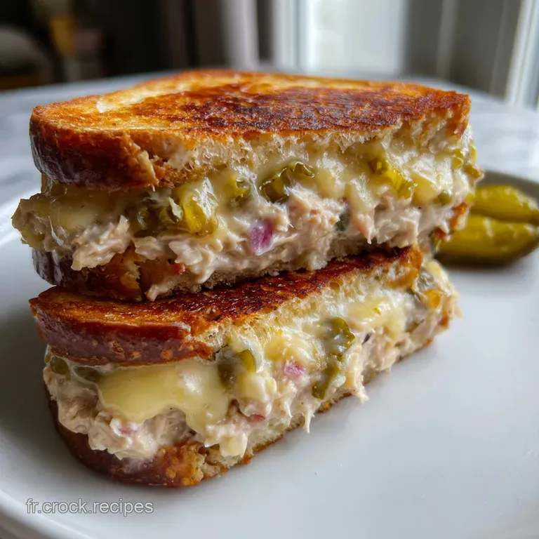 Croque Au Thon : Thon Cr&eacute;m&eacute; Comt&eacute; Aop Et Cornichons Croquants presentation