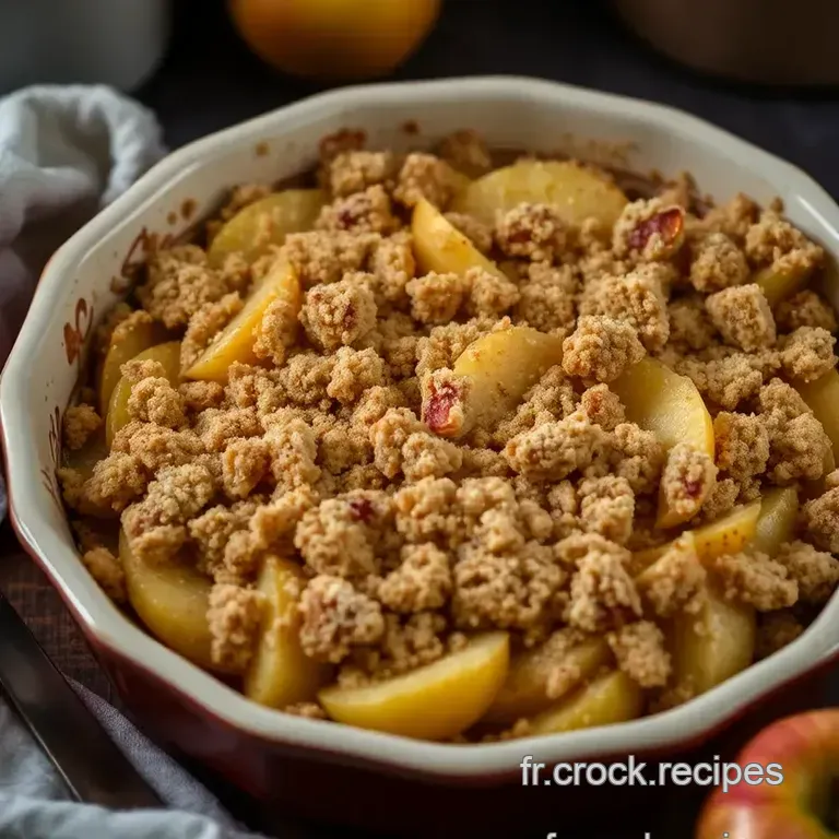 Crumble Aux Pommes Caram&eacute;lis&eacute;es Et Amandes Croquantes presentation
