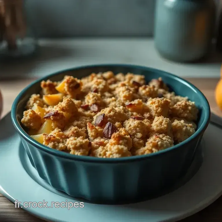 Crumble aux Pommes Caram&eacute;lis&eacute;es et Amandes Croquantes