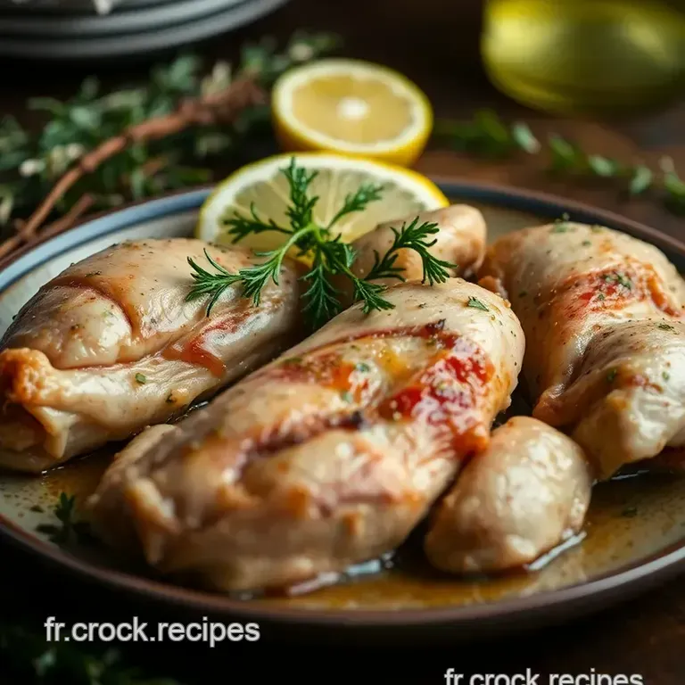 Cuisse De Pintade R&ocirc;tie Au Vin Blanc Et Aux Herbes presentation