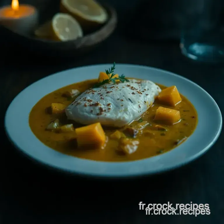 Curry Au Poisson Cr&eacute;meux Aux &Eacute;pices Exotiques presentation