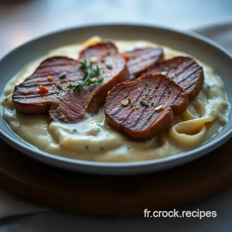 Escalope &Agrave; La Cr&egrave;me : D&eacute;licatesse De Veau En Sauce Cr&eacute;meuse presentation