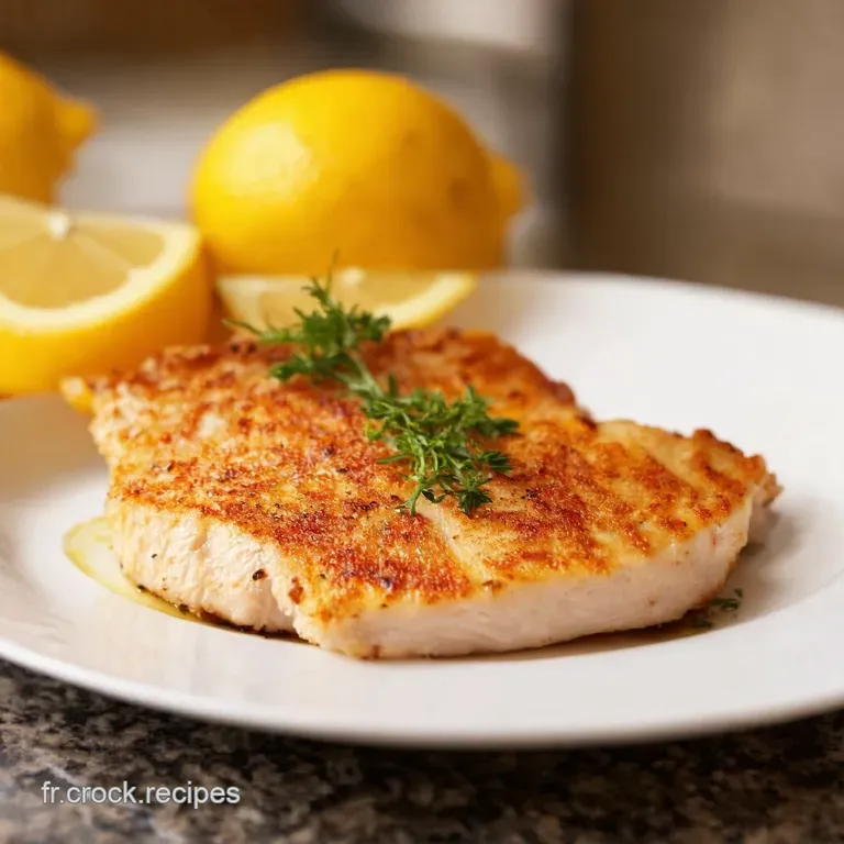 Escalopes De Poulet Grill&eacute;es Sauce &Eacute;clatante Au Citron presentation