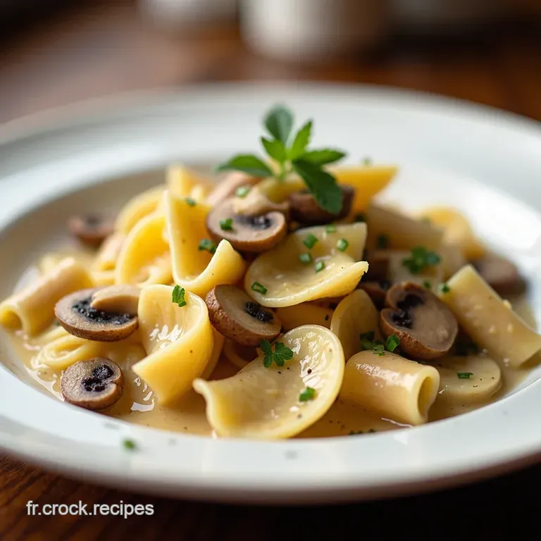 Farfalle au Champignon Cr&eacute;meux Parfum de Vin Blanc