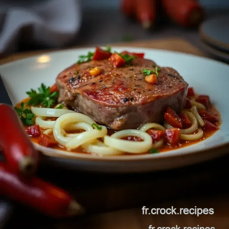 Filet Mignon Au Chorizo Et Sa Sauce Au Vin Rouge presentation