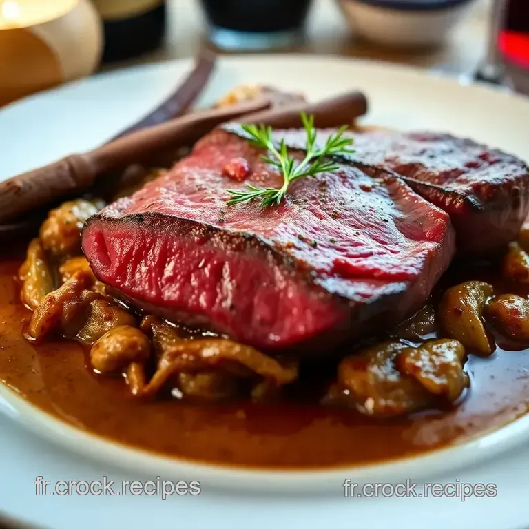 Filet Mignon Au Four Sauce Au Vin Rouge presentation