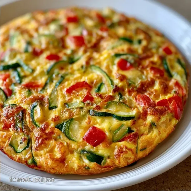 Frittata Courgettes Poivrons &agrave; la Feta