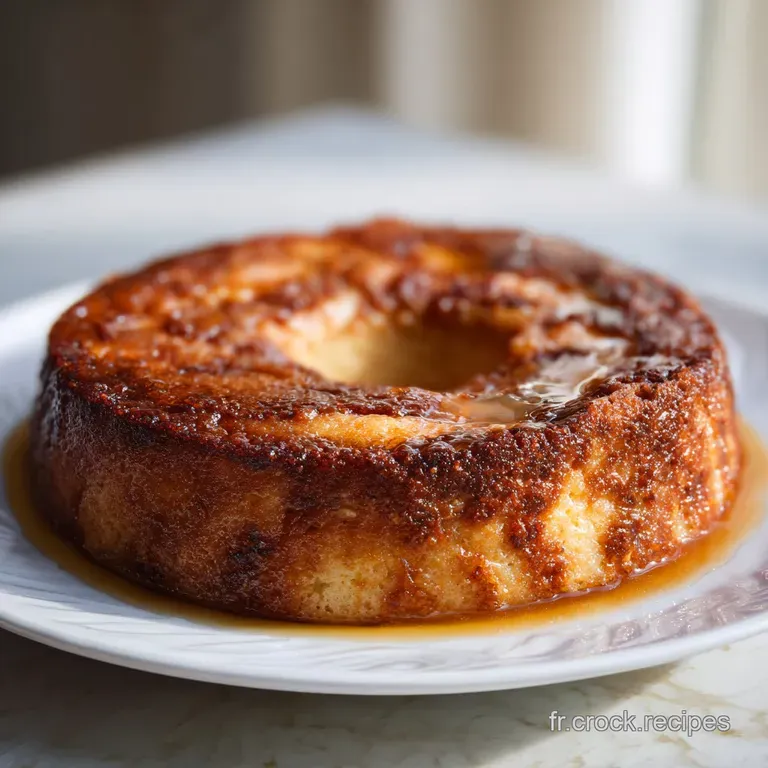 A slice of soft, caramelized apple cake artfully arranged with a dollop of cream and cinnamon.