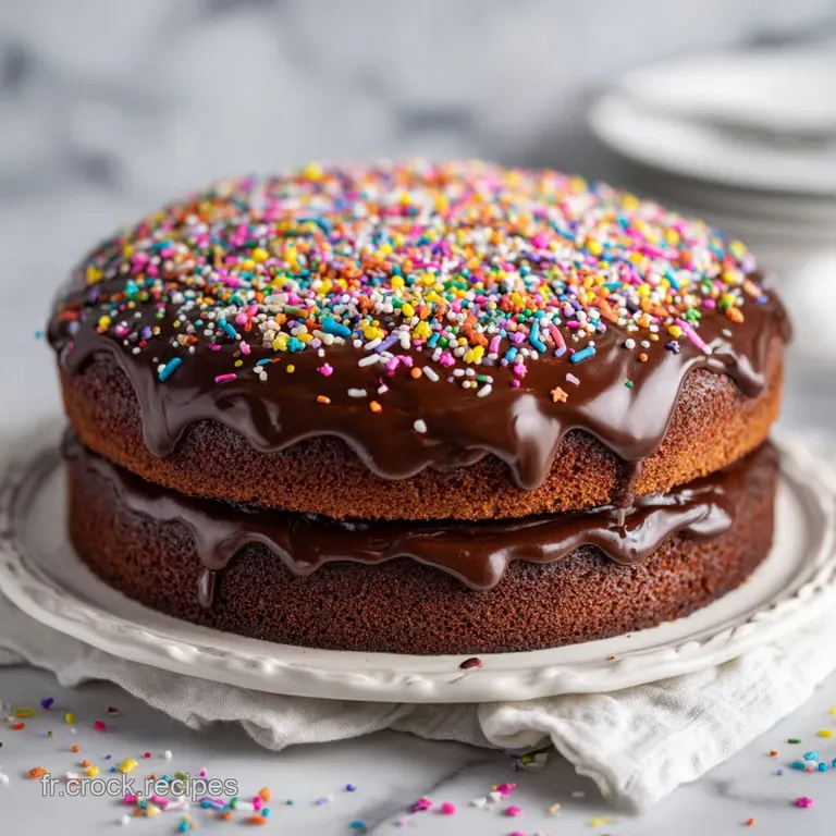 Slice of homemade birthday cake, layers of moist sponge and creamy frosting, presented on a white plate with a decorative ...