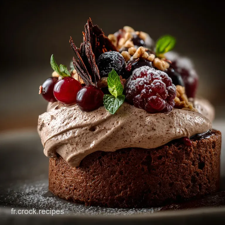 G&acirc;teau Mousse Au Chocolat Noir Intense Et A&eacute;rien presentation