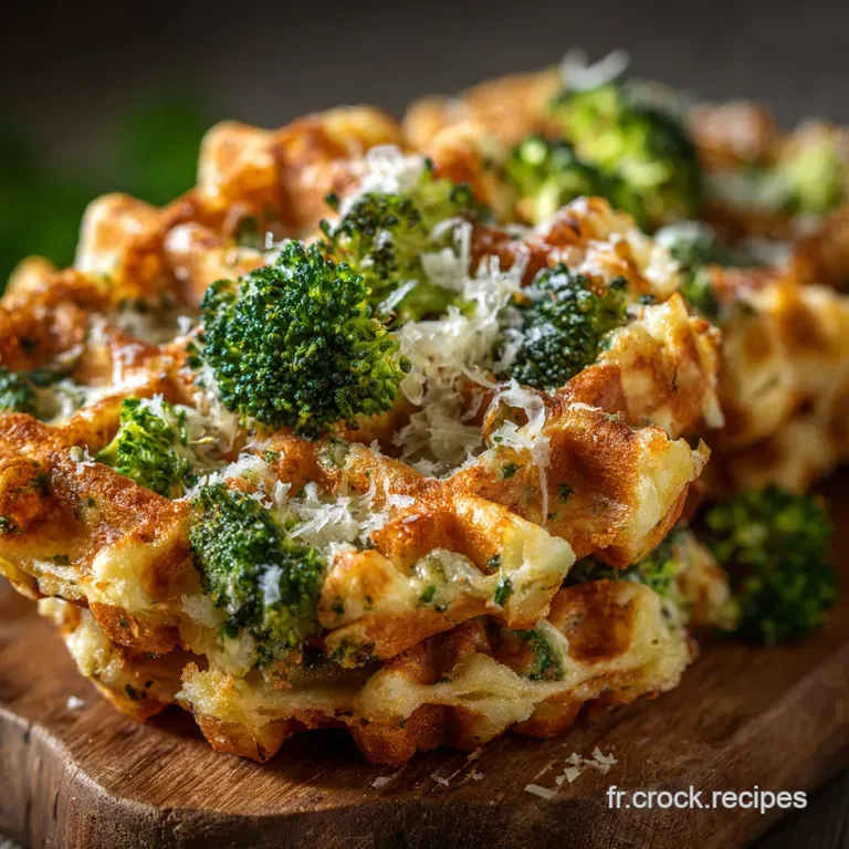 Gaufres Sal&eacute;es Croustillantes Au Brocoli Comt&eacute; Affin&eacute; Et Muscade presentation
