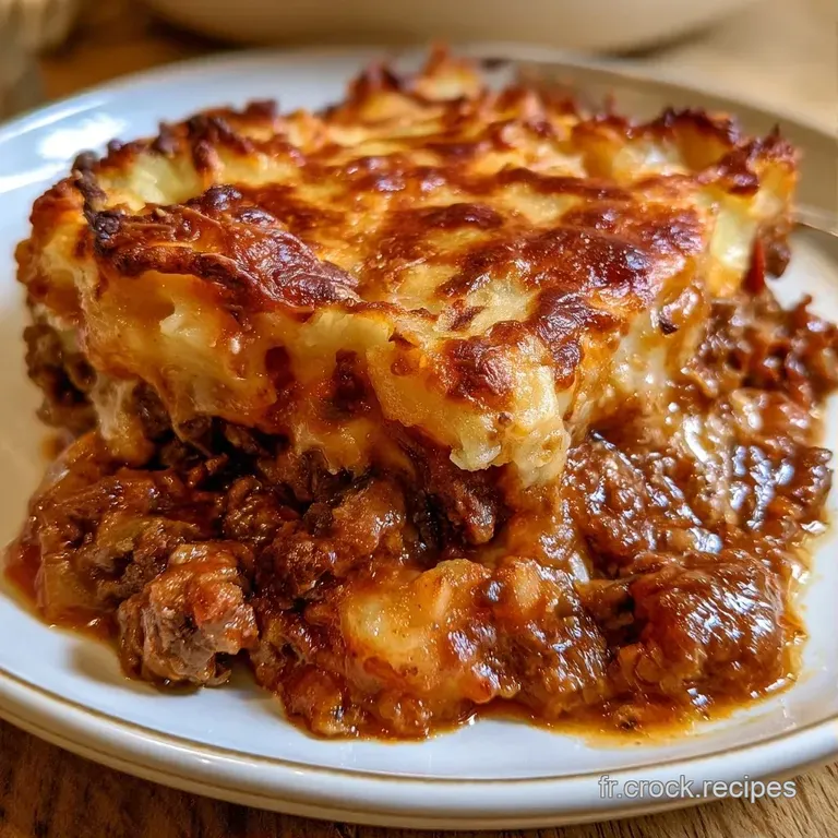 Portion dress&eacute;e avec soin, montrant des pointes de pur&eacute;e grill&eacute;es et dor&eacute;es surmontant une viande brune savoureuse.