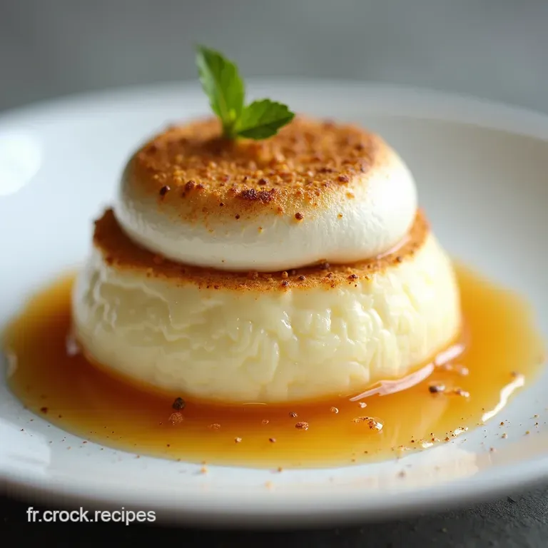 L&Icirc;le Flottante de GrandM&egrave;re Meringue A&eacute;rienne sur Mer de Cr&egrave;me Anglaise Caramelis&eacute;e