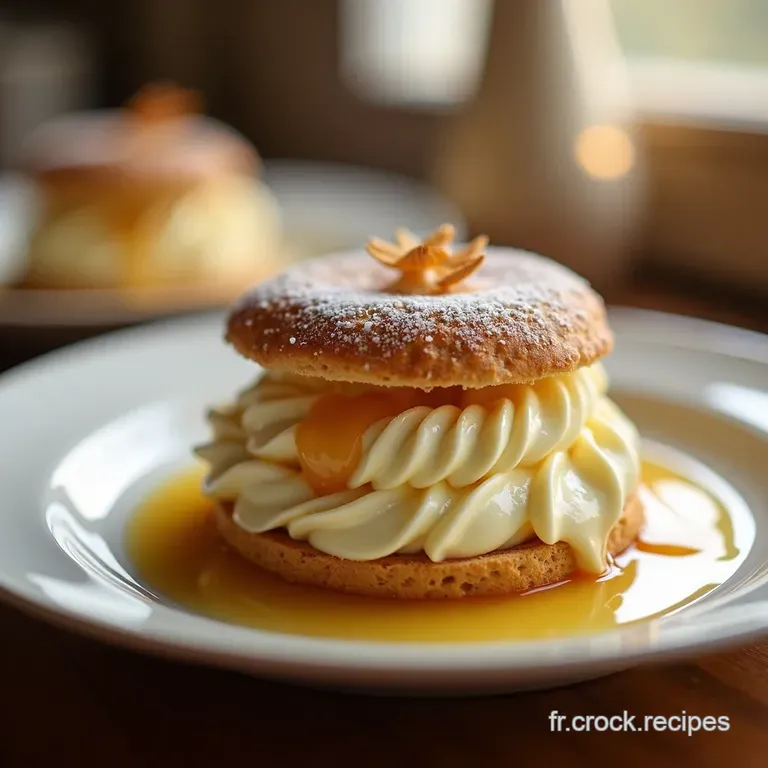 L&icirc;le Flottante D&eacute;structur&eacute;e Nuage De Meringue Cr&egrave;me Anglaise Vanill&eacute;e C&oelig;ur De Brioche Moelleuse Et Voile De Nougatine presentation