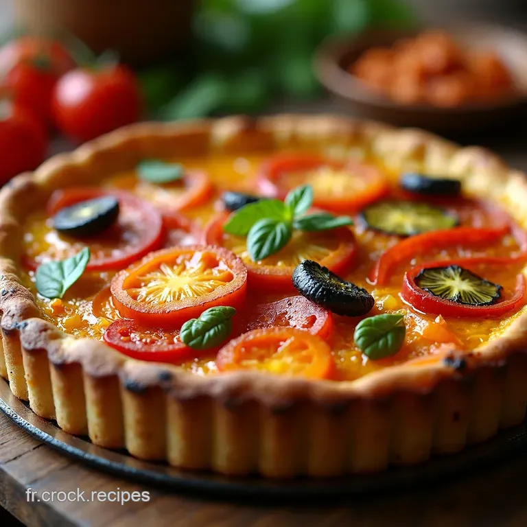 La Tarte &Eacute;clatante a Jeweltoned Vegetable Tart with Goat Cheese Herbs De Provence presentation