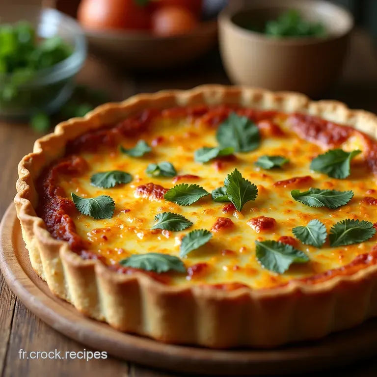 La Torsade Dor&eacute;e Quiche Rustique Aux Tortillas Chorizo Et Cheddar presentation