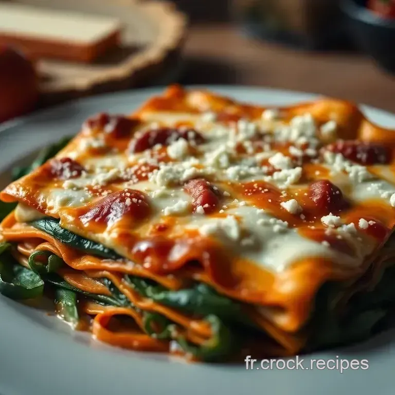 Lasagnes Cr&eacute;meuses aux &Eacute;pinards et au Ch&egrave;vre
