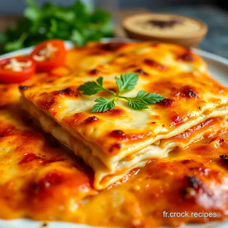Lasagnes Fondantes au Poulet et Cr&egrave;me de Champignons