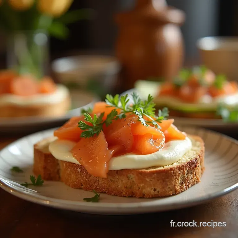 La Mauricette Parfaite Pain Brioch&eacute; Moelleux Saumon Fum&eacute; D&eacute;cosse Et Ch&egrave;vre Frais Aill&eacute; presentation