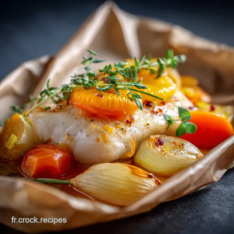 Menus l&eacute;gers Notre papillote de Lieu Noir aux agrumes pr&ecirc;t en 25 minutes