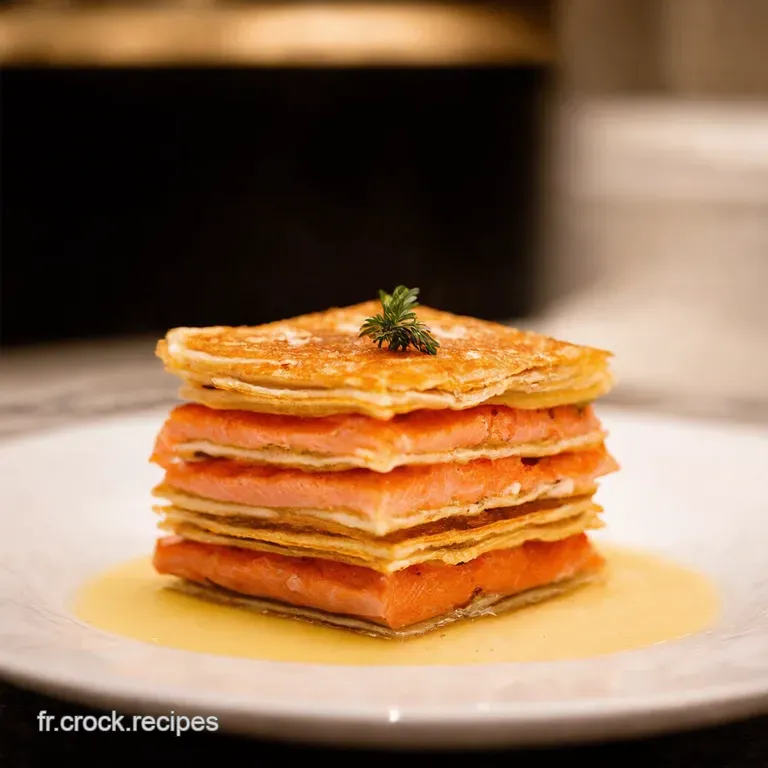 Millefeuille De Saumon Fum&eacute; Au Mascarpone Et Aneth presentation