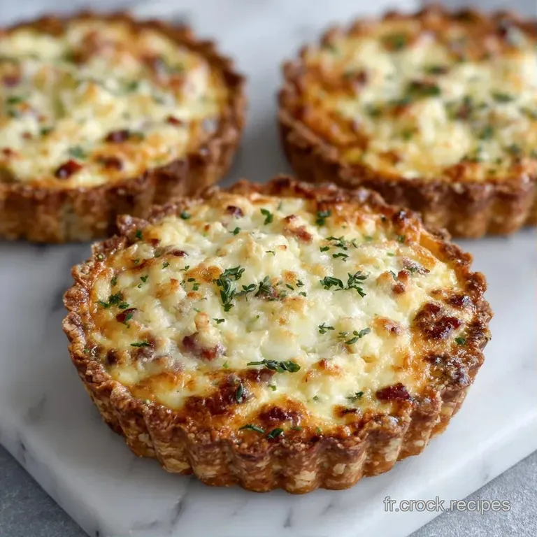 Mini quiches dor&eacute;es et fondantes dress&eacute;es avec soin sur une assiette blanche, accompagn&eacute;es d'une touche de vert frais.