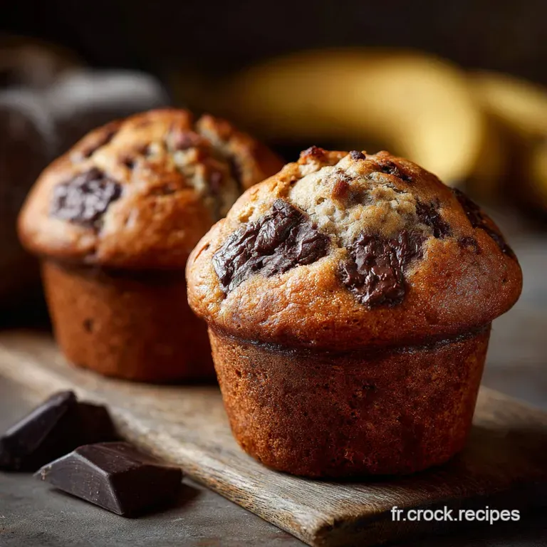 Les Muffins Banane et Chocolat Moelleux &agrave; C&oelig;ur LArt du Go&ucirc;ter R&eacute;gressif