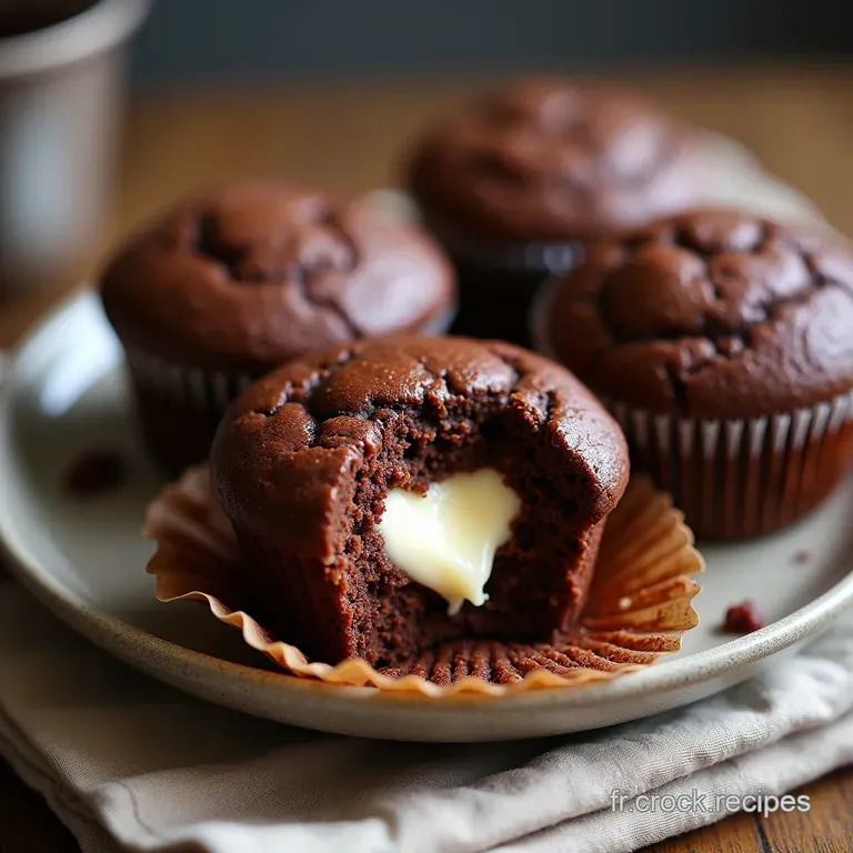 Les Merveilles Moelleuses Muffins UltraChocolat&eacute;s au C&oelig;ur Fondant de Fromage Frais
