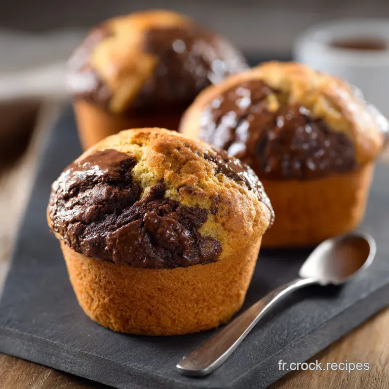 Muffins Marbr&eacute;s &Agrave; La P&acirc;te &Agrave; Tartiner Le Secret Du C&oelig;ur Chocolat Moelleux presentation