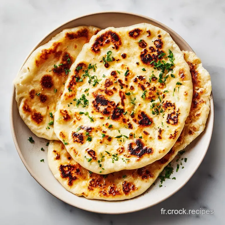 Warm naan, generously stuffed with cheese, presented on a textured plate, steam rising gently. A simple, comforting, aroma...