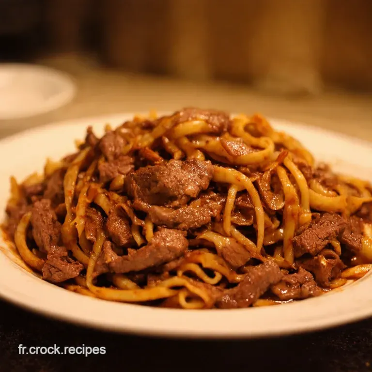 Nouilles Saut&eacute;es Au B&oelig;uf Et L&eacute;gumes Fa&ccedil;on Wok presentation