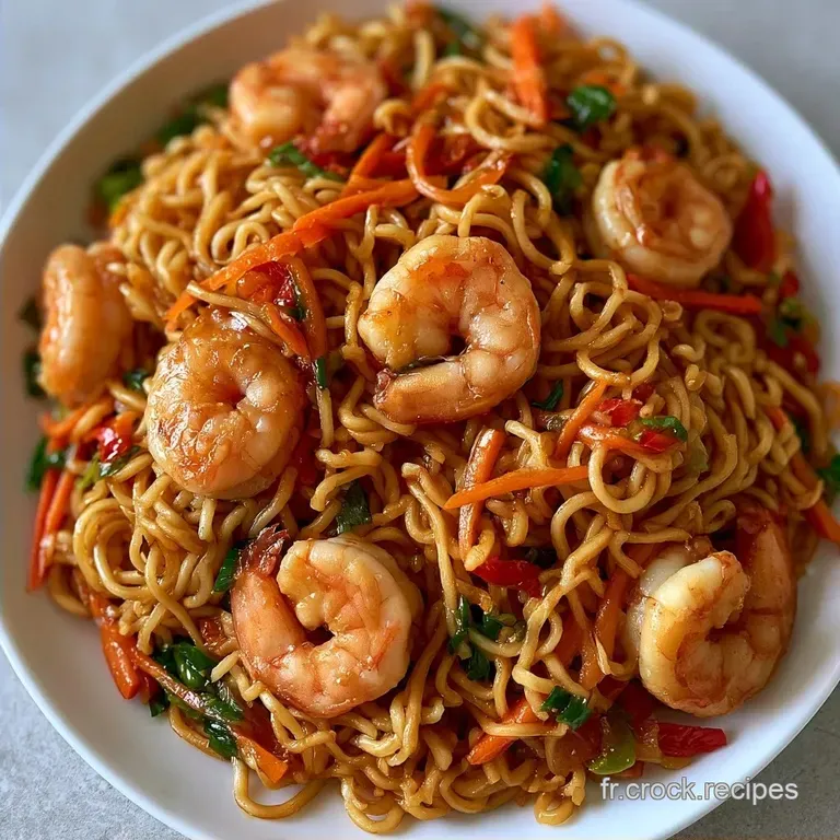 Nouilles Saut&eacute;es Crevettes Maison