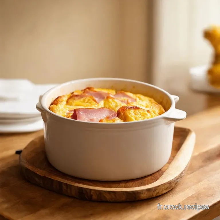 &OElig;ufs En Cocotte Au Jambon Et Comt&eacute; Fondant presentation