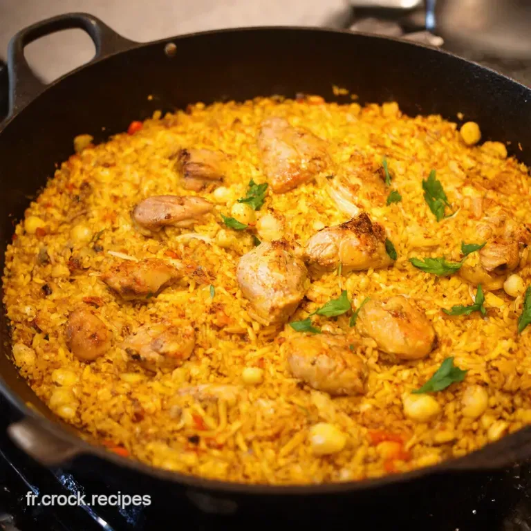 Paella Au Poulet Le Go&ucirc;t Du Soleil &Agrave; Port&eacute;e De Main presentation