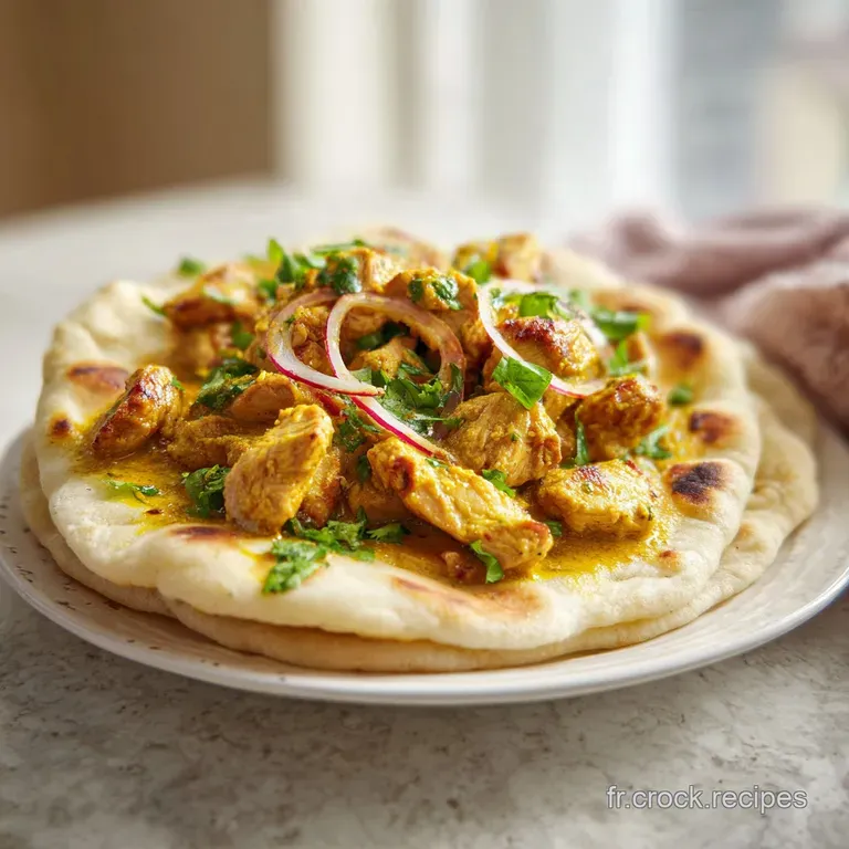 Pain Facon Pita au Poulet Curry