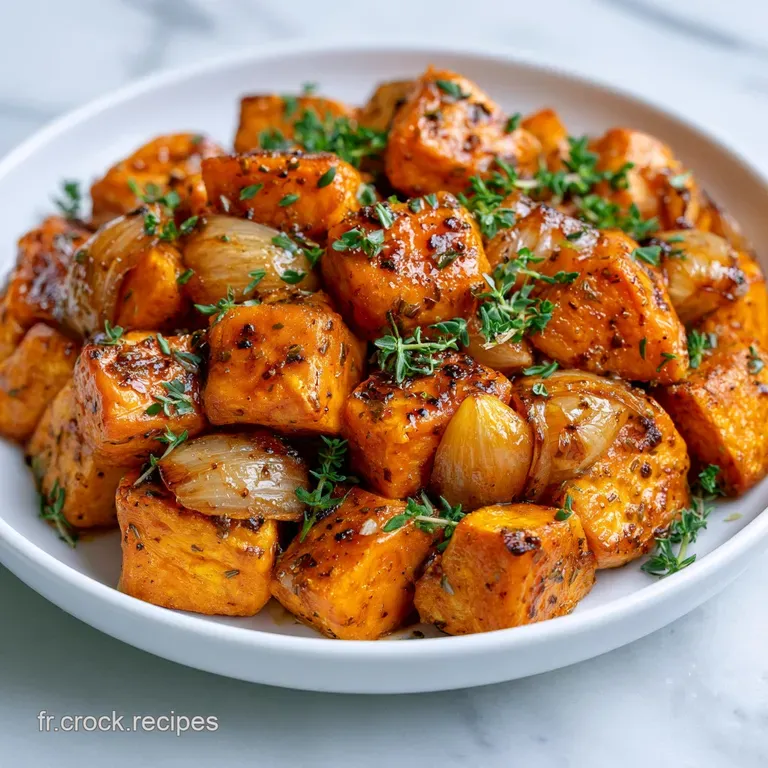 Patates Douces Saut&eacute;es : Ail et Thym
