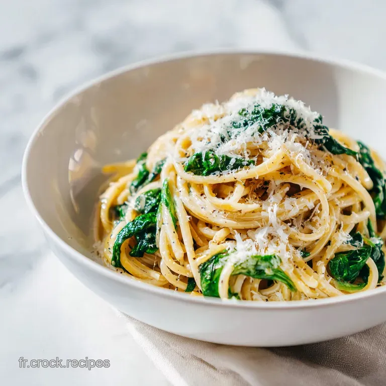 Artfully plated creamy pasta twirled into a nest. Sauce pools lusciously, garnished with vibrant green herbs and a sprinkl...