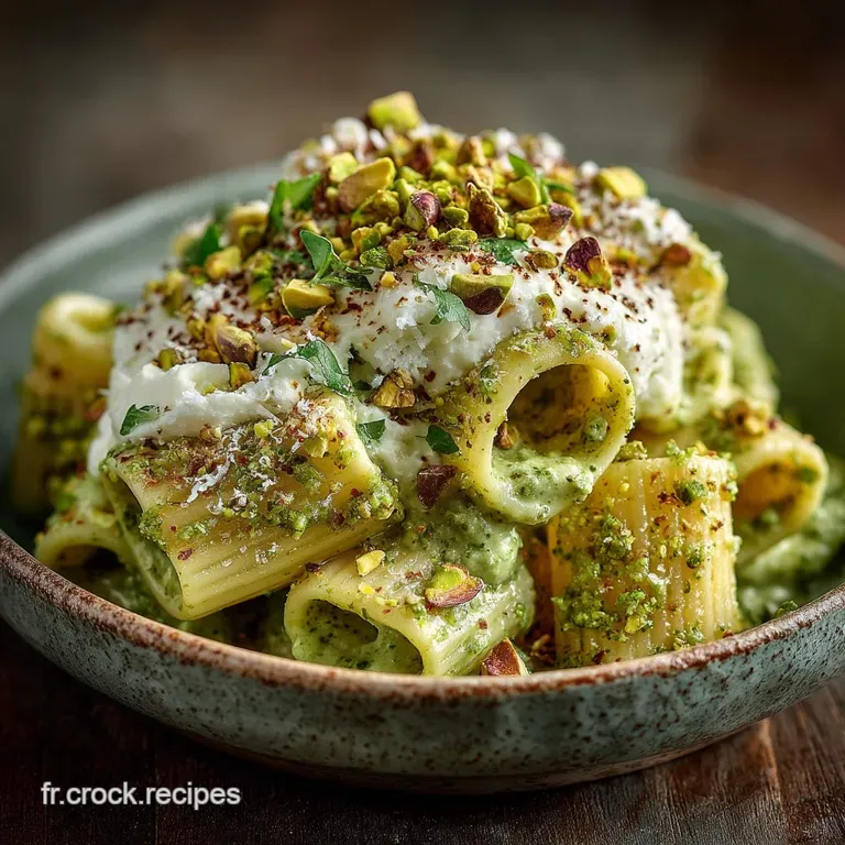 Les Bucatini Verts P&acirc;tes Cr&eacute;meuses Au Pesto De Pistache Dantan presentation