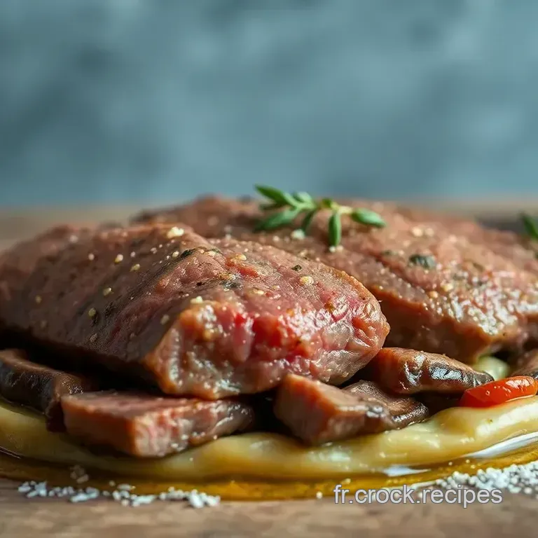 Pav&eacute; de B&oelig;uf &agrave; la Po&ecirc;le Sauce au Vin Rouge et &Eacute;chalotes