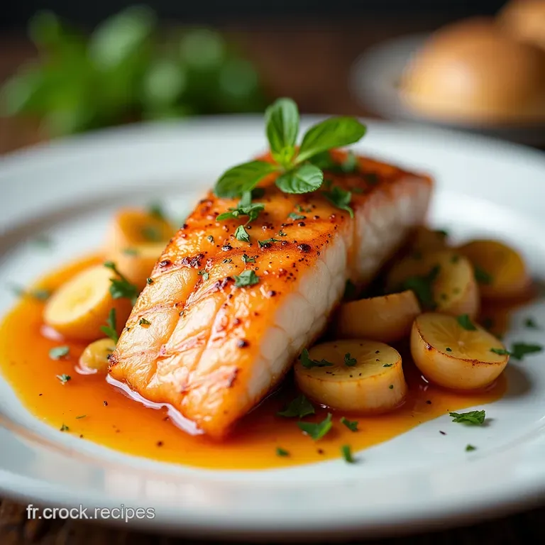 Pav&eacute; de Saumon Grill&eacute; Sauce &Eacute;chalotes Fondantes