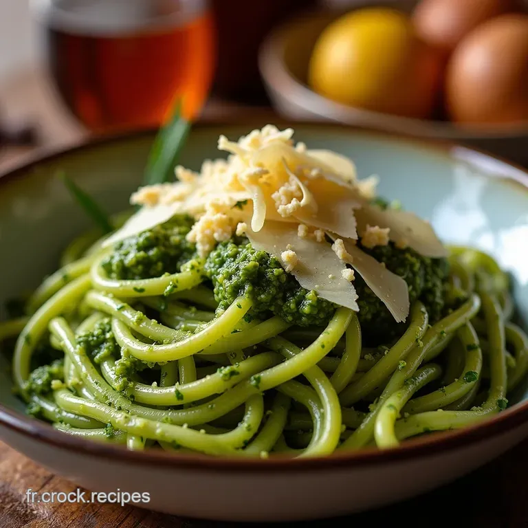 Le Pesto Vert De Grandm&egrave;re Pesto Aux &Eacute;pinards Noix De Pin Et Parmesan Aill&eacute; presentation