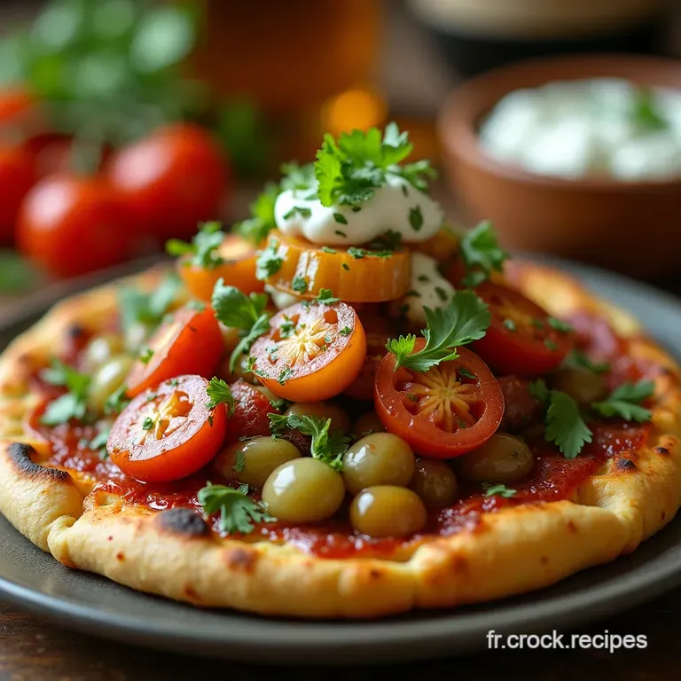 Pita Maison Moelleux Aux L&eacute;gumes Du Soleil R&ocirc;tis Et Sa Touche De Tzatziki Fra&icirc;cheur presentation