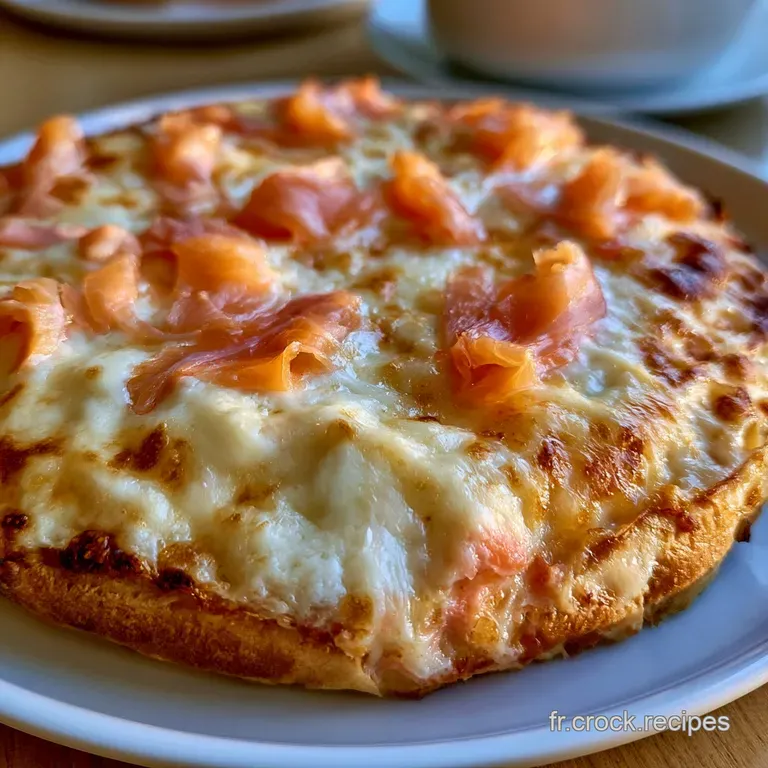 Pizza au Saumon Fum&eacute; Cr&egrave;me Fra&icirc;che et Mozzarella