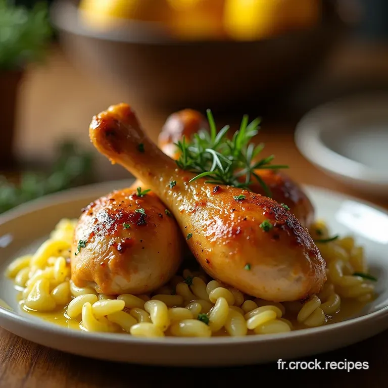 Les Cuisses De Poulet R&ocirc;ties Au Croustillant Inratable Saveur Thym Et Citron presentation