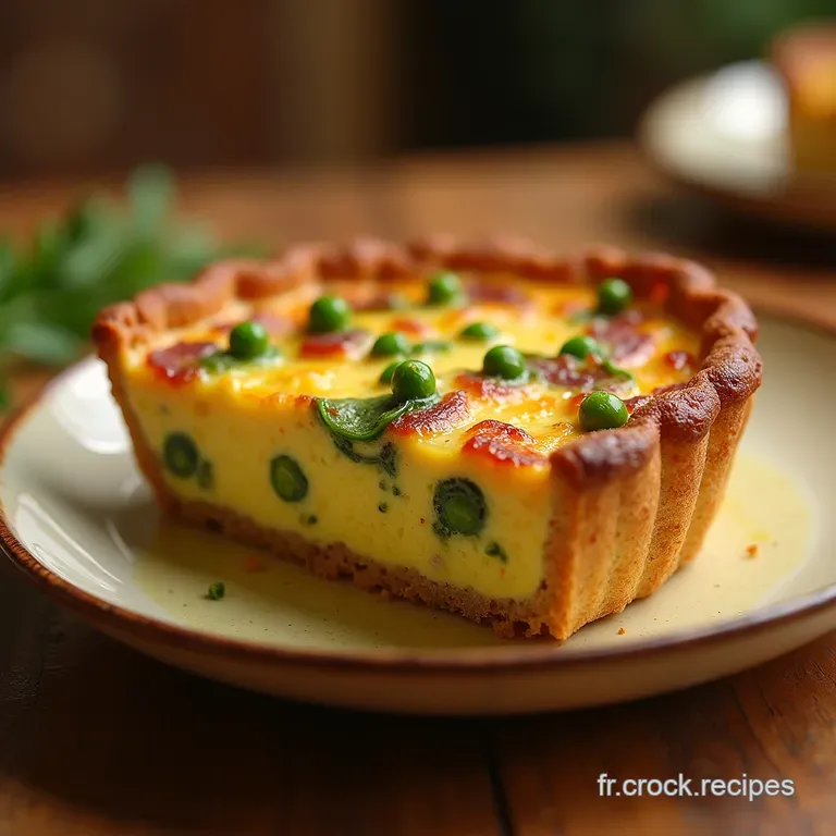 La Quiche Lorraine Revisit&eacute;e Un Classique Au Bacon Fum&eacute; Et Petits Pois Frais presentation