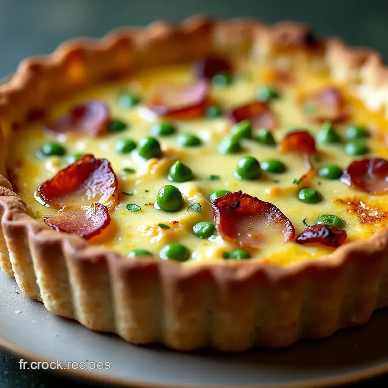 La Quiche Lorraine revisit&eacute;e Un Classique au Bacon Fum&eacute; et Petits Pois Frais