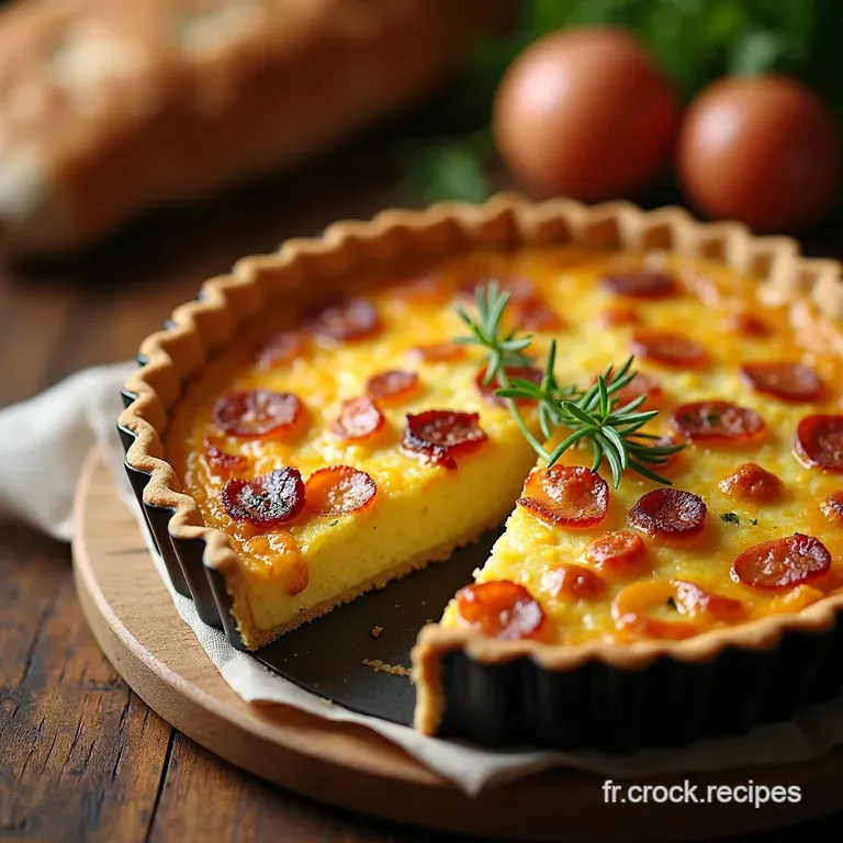 Quiche Sans P&acirc;te Aux Lardons presentation