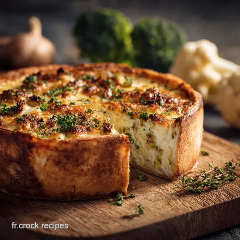 Quiche sans p&acirc;te au choufleur et Comt&eacute; r&ocirc;ti Loption saine et moelleuse